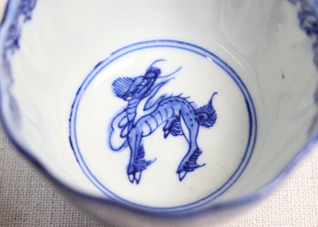 明治前期染付蛸唐草図向付