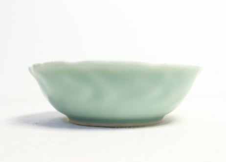 江戸中期青磁染付草花図なます皿③ ホツ