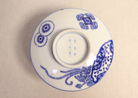 明治前期紙刷桐と鳳凰図蒸茶碗