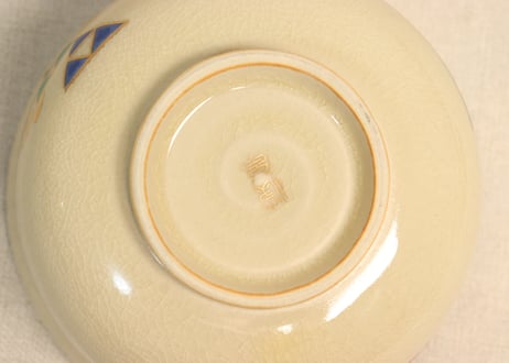 昭和30～40年代京焼色絵幾何学文飯茶碗