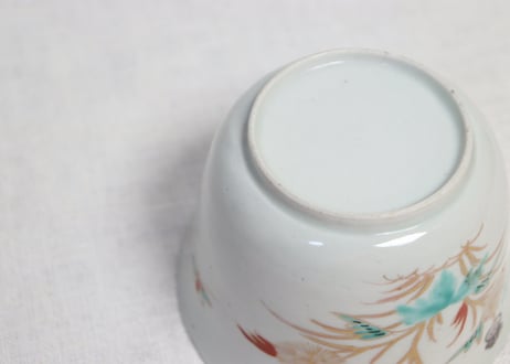 江戸中期色絵薊図大向付 ノミホツ
