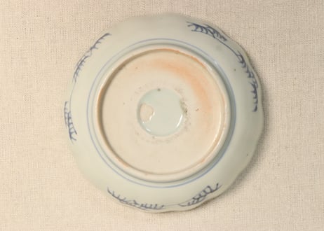 江戸後期染付鷺図なます皿③ノミホツ
