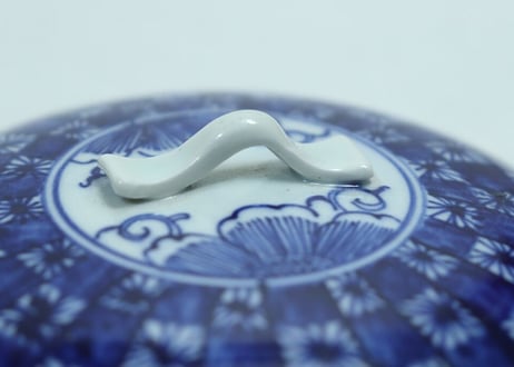 明治前期染付市松文食籠ノミホツ