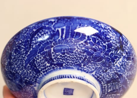 明治前期紙刷桐と鳳凰図飯茶碗