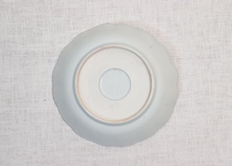江戸幕末染付流水に紅葉図なます皿 トリアシ