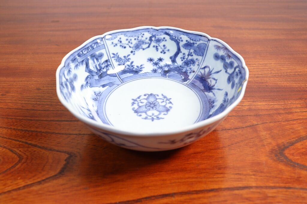 江戸中期 古伊万里「松竹梅図染付大皿」本物保証 【公式通販】