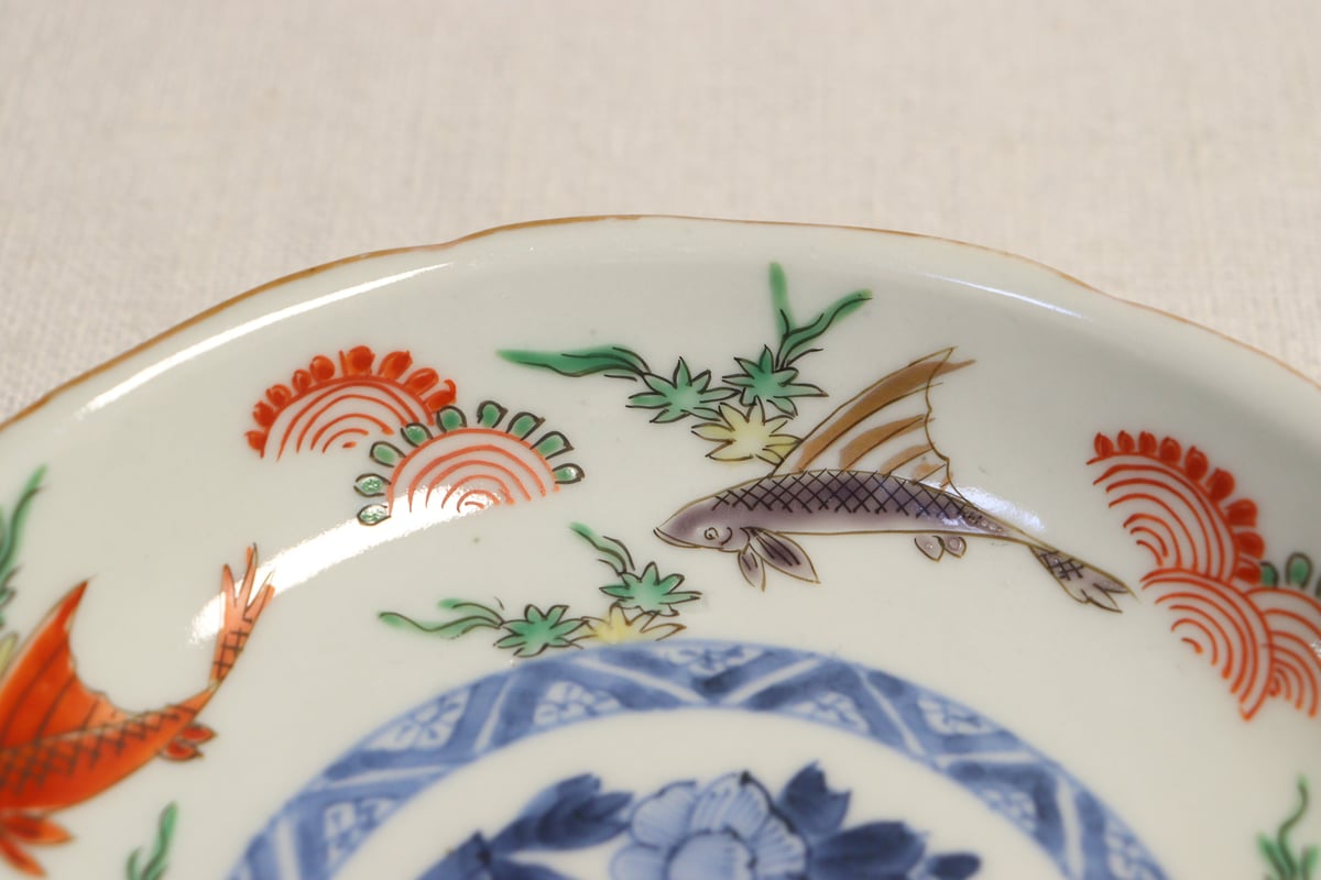 明治前期大聖寺焼色絵魚図小皿〈大聖寺の古伊万里写し〉 | 吉祥寺PukuPuku