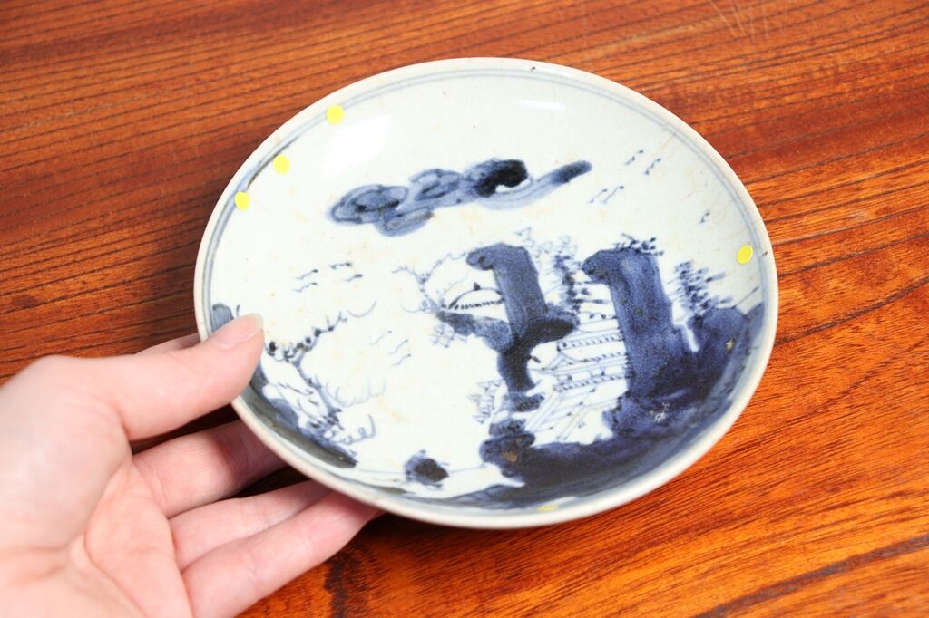 江戸前期初期伊万里山水図5寸皿 甘手,ニュウ | 吉祥寺PukuPuku 江戸前期初期伊万里山水図5寸皿 甘手,ニュウ | 吉祥寺PukuPuku