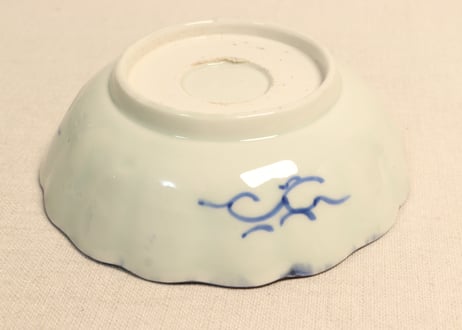 江戸後期染付四方に柘榴図なます皿③少かたつき,フリモノ