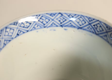 明治前期色絵鷺に沢潟図向付