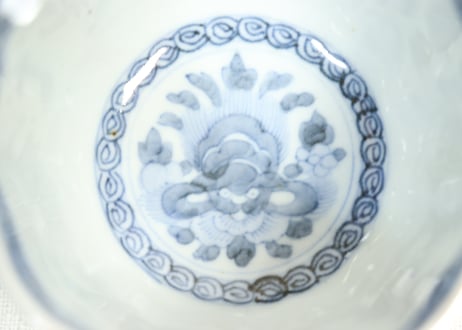 明治前期色絵獅子牡丹と人物図通り物向付