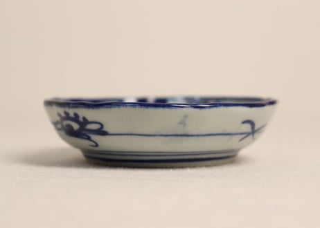 明治前期染付山水図小皿