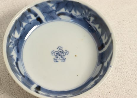 江戸後期染付竹林図なます皿 ややがたつき