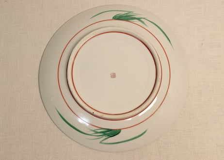 大正～昭和戦前九谷焼色絵松竹梅図8寸皿