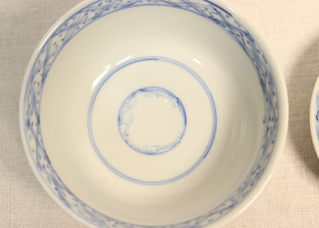 明治前期染付桜図飯茶碗② 少甘手