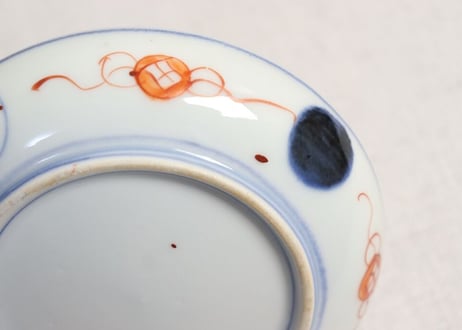 明治前期色絵七宝に幾何学文小皿