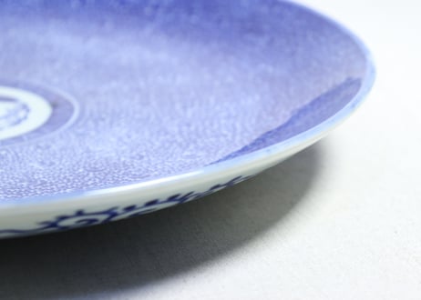 明治前期紙刷微塵唐草尺3寸皿② 小ホツ