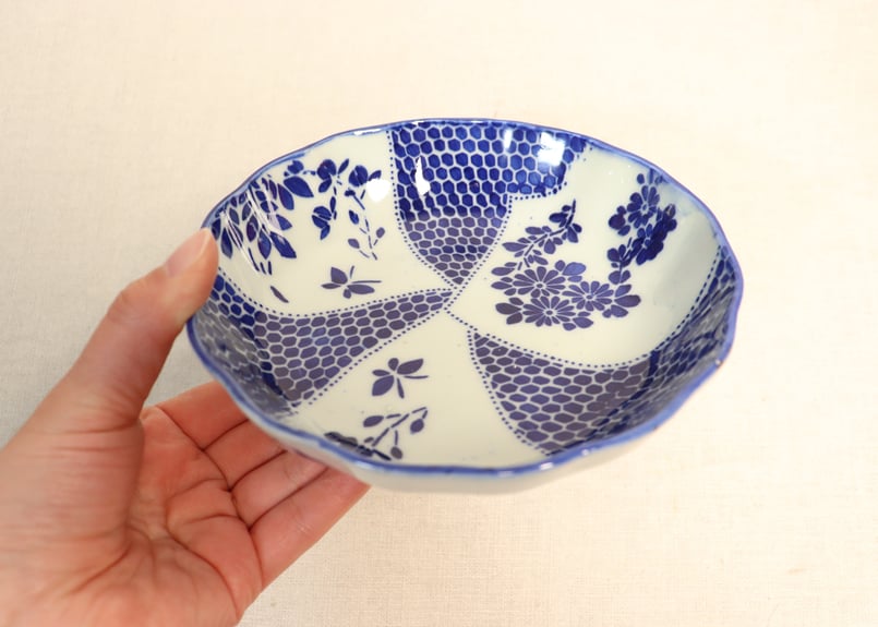 明治前期紙刷捻子に草花図なます皿 | 吉祥寺PukuPuku