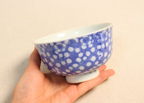 明治後期~大正銅判氷裂に梅図飯茶碗②少甘手
