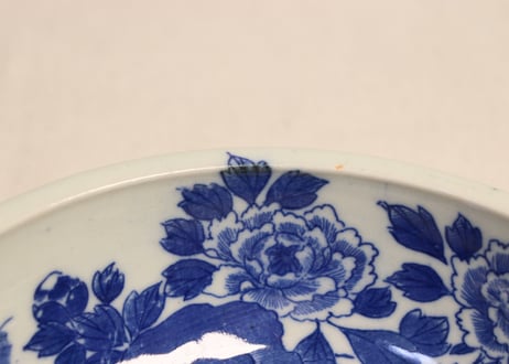 明治後期~大正銅判獅子牡丹図6寸鉢 ノミホツ,ムシクイ