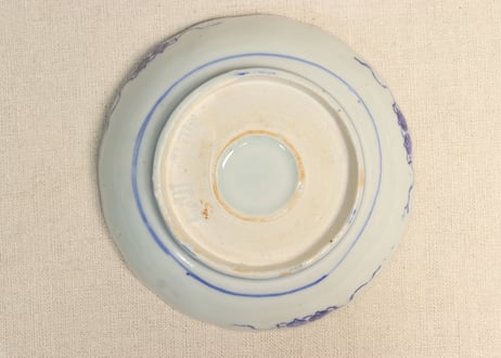 明治前期紙刷三方に菊図なます皿