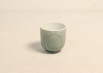 大正～昭和戦前瑠璃稲穂図陽刻湯呑