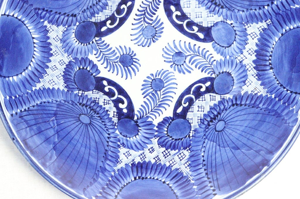 明治前期ベロ藍八方に花図尺5寸皿 小ニュウ | 吉祥寺PukuPuku