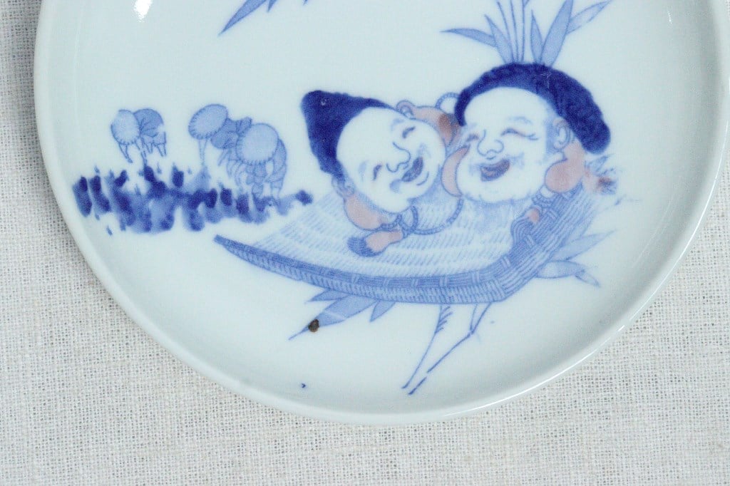 明治後期～大正銅判田植えと恵比寿大黒図5.5寸皿 | 吉祥寺PukuPuku