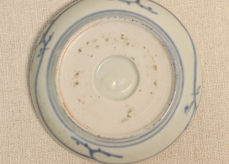 江戸後期青磁縁染付山水図小皿②薄め