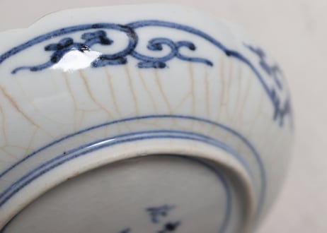 明治前期大聖寺焼色絵花図5寸皿②甘手