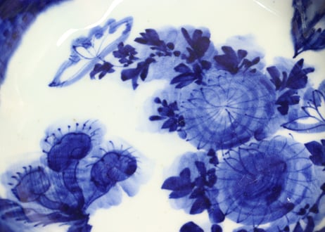 明治前期染付菊図7寸鉢