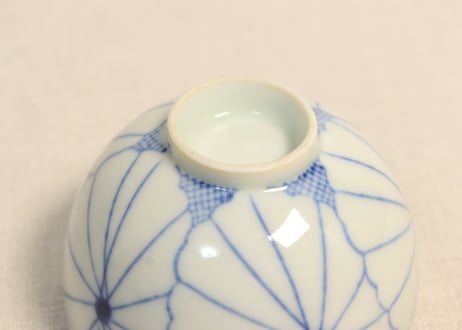 大正~昭和戦前ゴム判菊花図湯呑