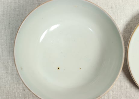 明治前期色絵市松に松竹梅図蒸茶碗③少甘手