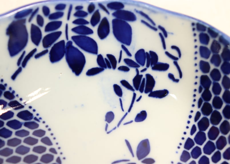 明治前期紙刷捻子に草花図なます皿 | 吉祥寺PukuPuku