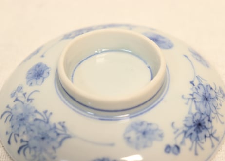 明治前期染付桜図飯茶碗①