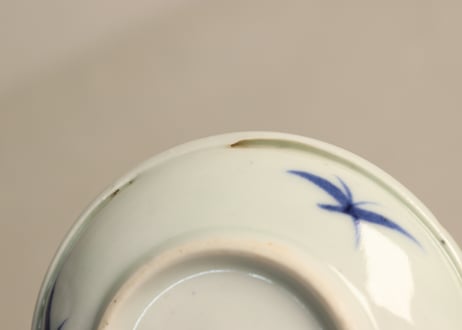江戸中期染付柳図豆皿②裏柄違い