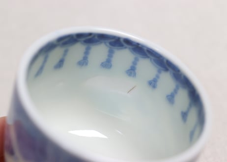 江戸幕末染付船と菱花図向付　流れ