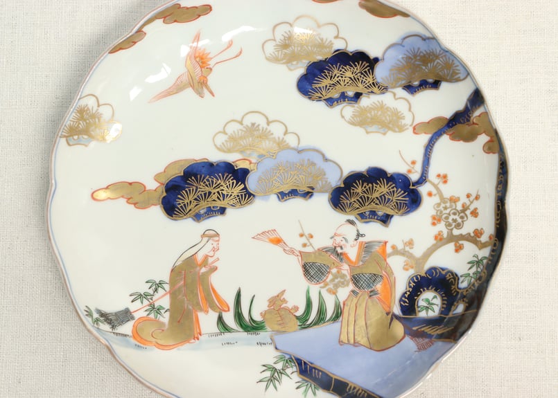 明治前期色絵高砂図通り物7寸皿 | 吉祥寺PukuPuku