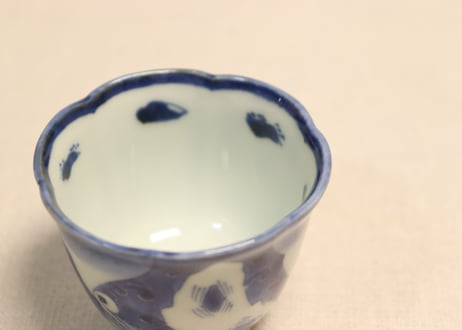 江戸後期染付蜃気楼図小向付