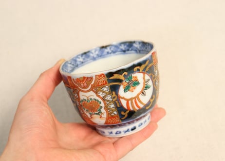 明治前期色絵三方に菊図向付