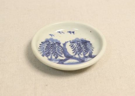 江戸中期染付柳図豆皿③トリ足