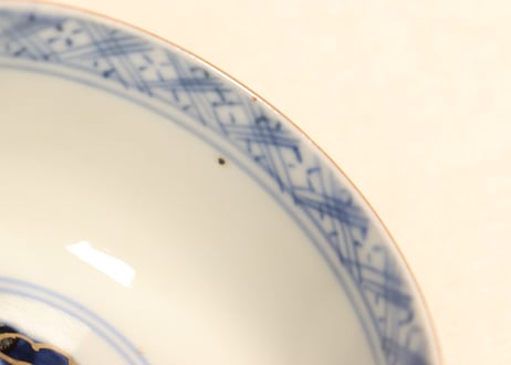 明治前期色絵菊と牡丹図湯呑
