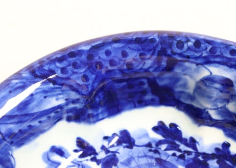 明治前期染付菊図7寸鉢