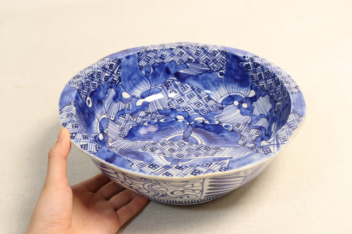 明治前期染付蝶図8寸鉢 | 吉祥寺PukuPuku