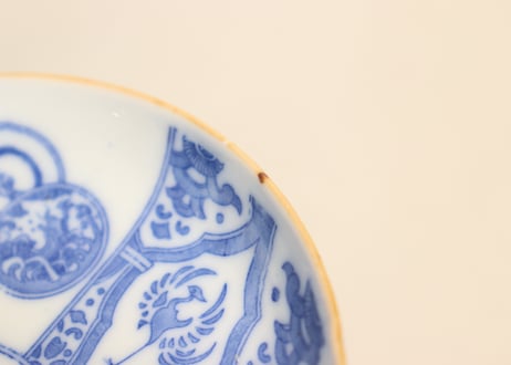 明治後期~大正銅判八方に割絵小皿①薄め