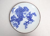 明治後期～大正銅判獅子牡丹図イゲ縁８寸皿