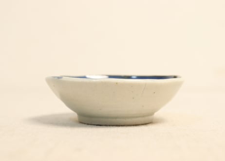 江戸後期染付巾着図豆皿③少甘手