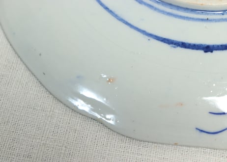 大正～昭和戦前色絵草花図7寸皿②少かたつき