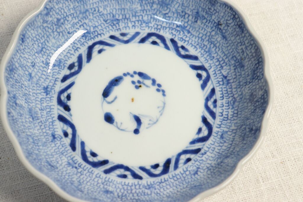 江戸幕末染付微塵唐草文なます皿 | 吉祥寺PukuPuku