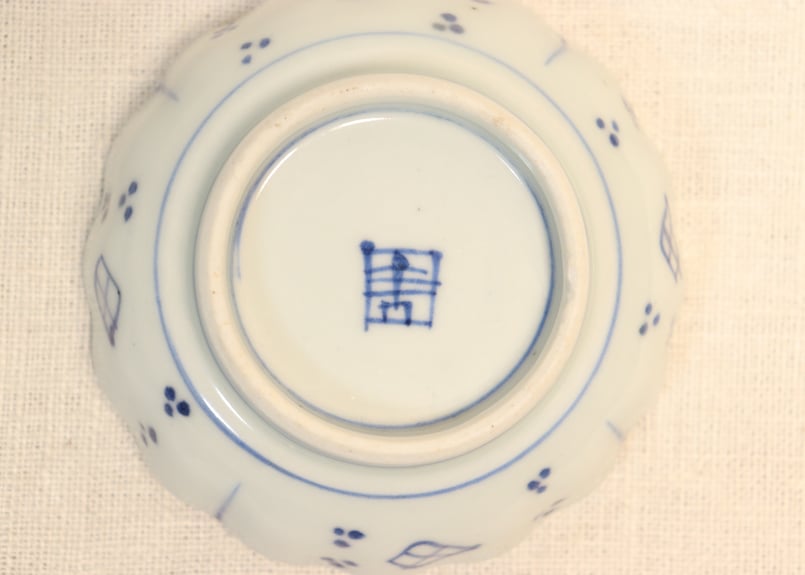 江戸幕末染付山水窓絵散らし図豆皿① | 吉祥寺PukuPuku